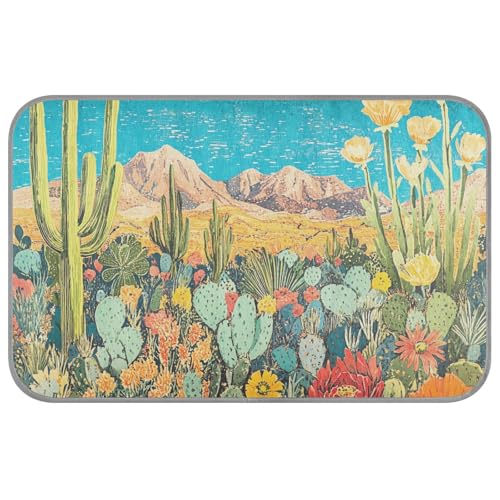 Bunte Wüste mit Kakteen, blühende Blumen, Sommerbetten für Outdoor-Katzen, selbstkühlend, 96,5 x 58,4 cm, Bett für draußen, für Kätzchen, zum Schlafen, wasserdicht, Tapete, Refrescante para mascotas Bunte Wüste mit Kakteen, blühende Blumen, Sommerbetten für Outdoor-Katzen, selbstkühlend, 96,5 x 58,4 cm, Bett für draußen, für Kätzchen, zum Schlafen, wasserdicht, Tapete, Refrescante para mascotas von voucong