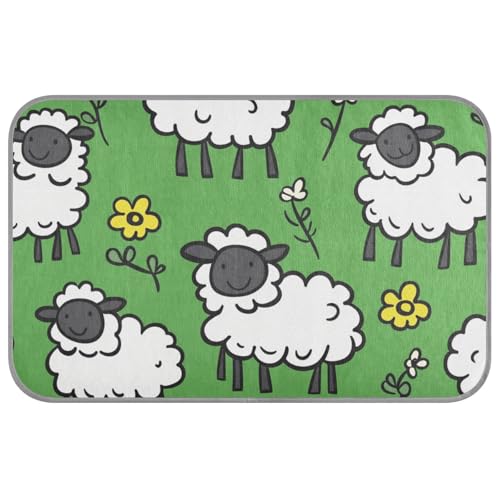 Cartoon-Katzendecke, niedliches weißes Schaf, selbstkühlend, 96,5 x 58,4 cm, für Kaninchen, draußen, niedlicher Manta, Refrescante Para Perro, M von voucong
