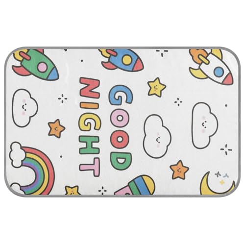 Good Night Hundebett, Motiv: bunte Raketen, selbstkühlend, 96,5 x 58,4 cm, coole Haustierunterlage für Hunde im Freien, einzigartige Esterilla-Refrescante Para Perros, Größe M von voucong