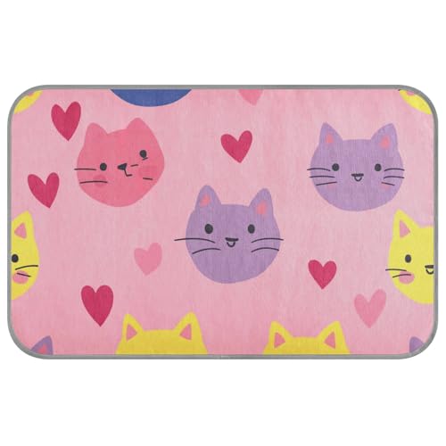 Happy Valentine's Cartoon Pink Cat Heart Summer Pad for Outdoor Cats Self Cooling 96.5 cm x 58.4 cm cooling bed for chihuahua travel comfy camas frias para perros M Happy Valentine's Cartoon Pink Cat Heart Summer Pad for Outdoor Cats Self Cooling 96.5 cm x 58.4 cm cooling bed for chihuahua travel comfy camas frias para perros M von voucong