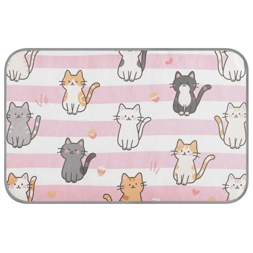 Kühlkissen für Hunde, Motiv: Cartoon-Katze, selbstkühlend, 96,5 x 58,4 cm, kühlendes Bett für Hunde, rutschfest, Größe M, Rosa / Weiß Kühlkissen für Hunde, Motiv: Cartoon-Katze, selbstkühlend, 96,5 x 58,4 cm, kühlendes Bett für Hunde, rutschfest, Größe M, Rosa / Weiß von voucong