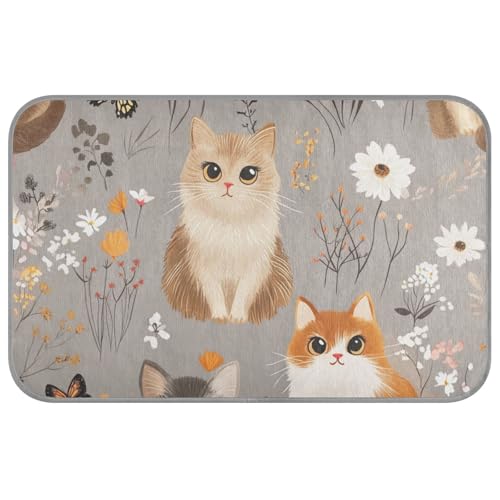 Kühlmatte für Hunde, Motiv: niedliche somalische Katzen und Blumen, für den Sommer, selbstkühlend, 96,5 x 58,4 cm, Kühlmatte für den Außenbereich, für Tiere, zum Schlafen, tragbar, Cama Refrescante Kühlmatte für Hunde, Motiv: niedliche somalische Katzen und Blumen, für den Sommer, selbstkühlend, 96,5 x 58,4 cm, Kühlmatte für den Außenbereich, für Tiere, zum Schlafen, tragbar, Cama Refrescante von voucong