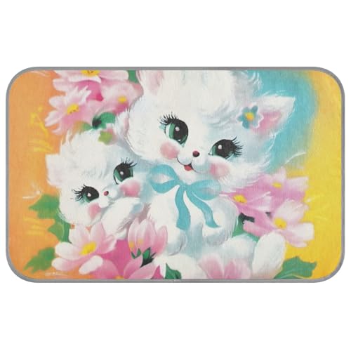 Kühlmatten für Hunde, Retro-Stil, niedlich, Blumen, Katze, Sommer, selbstkühlend, 96,5 x 58,4 cm, für Haustiere zum Schlafen Kühlmatten für Hunde, Retro-Stil, niedlich, Blumen, Katze, Sommer, selbstkühlend, 96,5 x 58,4 cm, für Haustiere zum Schlafen von voucong