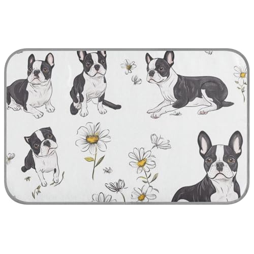 Lustiges Kühlkissen für Hunde, Motiv: Boston Terrier, selbstkühlend, 96,5 x 58,4 cm, kühlende Haustiermatte für Hühner, Innenräume, Weiß Lustiges Kühlkissen für Hunde, Motiv: Boston Terrier, selbstkühlend, 96,5 x 58,4 cm, kühlende Haustiermatte für Hühner, Innenräume, Weiß von voucong