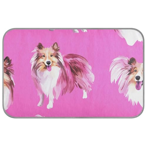 Lustiges Shetland Sheepdog Hunde-Kühlbett für Hunde, selbstkühlend, 96,5 x 58,4 cm, Kühlmatte für Haustiere, Innenbereich, wasserdicht, Tapete, Refrescante Para Mascotas, Größe M, Hot Pink Lustiges Shetland Sheepdog Hunde-Kühlbett für Hunde, selbstkühlend, 96,5 x 58,4 cm, Kühlmatte für Haustiere, Innenbereich, wasserdicht, Tapete, Refrescante Para Mascotas, Größe M, Hot Pink von voucong