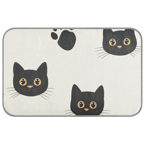 Minimalistische schwarze Katzen Sommerbetten für Katzen, selbstkühlend, 96,5 x 58,4 cm, Haustier-Kühlkissen für Kätzchen im Innenbereich, bequem, Cama Refrescante Para Perros M von voucong