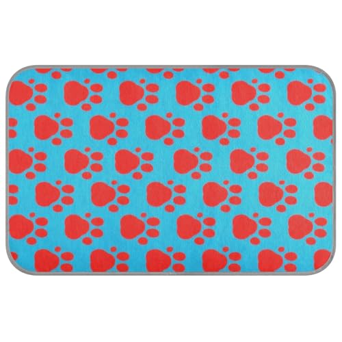 Rote Hundepfotenabdrücke, Sommer-Hundedecken für große Hunde, selbstkühlend, 96,5 x 58,4 cm, Eiskissen für Kaninchen, waschbar, Camas Frias Para Perros M Rote Hundepfotenabdrücke, Sommer-Hundedecken für große Hunde, selbstkühlend, 96,5 x 58,4 cm, Eiskissen für Kaninchen, waschbar, Camas Frias Para Perros M von voucong
