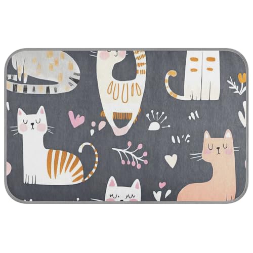 Safari-Katzen-Hundebett, niedliches Cartoon-Design, waschbar, selbstkühlend, 96,5 x 58,4 cm, Haustierbetten für Kaninchen, Innenbereich, Camas Frias Para Perros M von voucong
