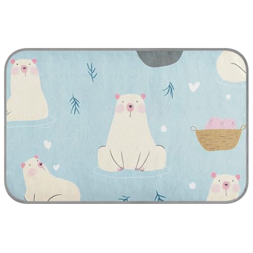 Simple Cute Blue Polar Bear Summer Cooling Blanket for Large Dogs Self Cooling 96.5 cm x 58.4 cm pet cooling bed for kitten travel cordless esterilla refrescante para perros M von voucong