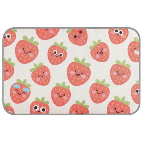 Süße rote Erdbeer-Sommerkatzendecke, selbstkühlend, 96,5 x 58,4 cm, Eiskissen für Hamster, gemütliches Schlafen, Safapete, Auffrischung, Para Mascotas, Größe M von voucong