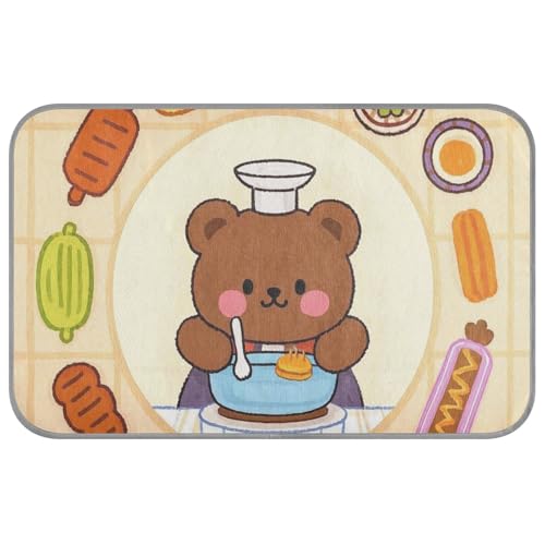 Süßer gelber Bär Koch Futter Sommer Katzendecken selbstkühlend 96,5 x 58,4 cm Kühlkissen oder Matten für Kätzchen draußen tragbar Enfriador para perros M von voucong