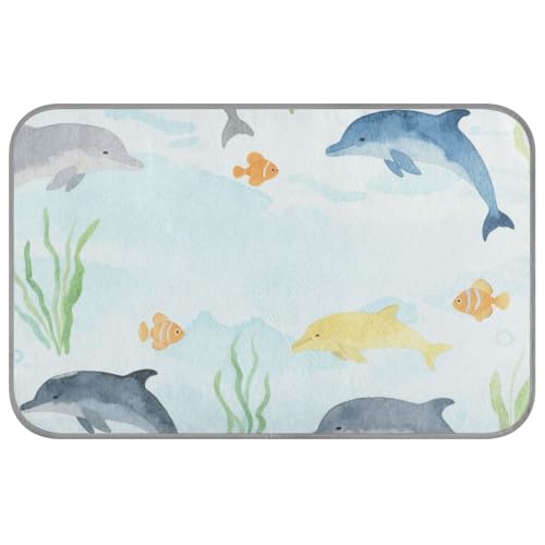 Süßes Cartoon-Delfin-Sommer-Katzenbett für Indoor-Katzen, selbstkühlend, 96,5 x 58,4 cm, Kühlkissen oder Matten für Kaninchen, Reiseutensilien, Größe M Süßes Cartoon-Delfin-Sommer-Katzenbett für Indoor-Katzen, selbstkühlend, 96,5 x 58,4 cm, Kühlkissen oder Matten für Kaninchen, Reiseutensilien, Größe M von voucong