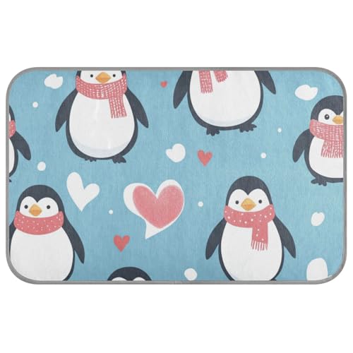 Weihnachtsmatte mit Pinguin-Herz für Hunde, selbstkühlend, 96,5 x 58,4 cm, Bett für draußen, für Kaninchen, Indoor-Essentials Weihnachtsmatte mit Pinguin-Herz für Hunde, selbstkühlend, 96,5 x 58,4 cm, Bett für draußen, für Kaninchen, Indoor-Essentials von voucong