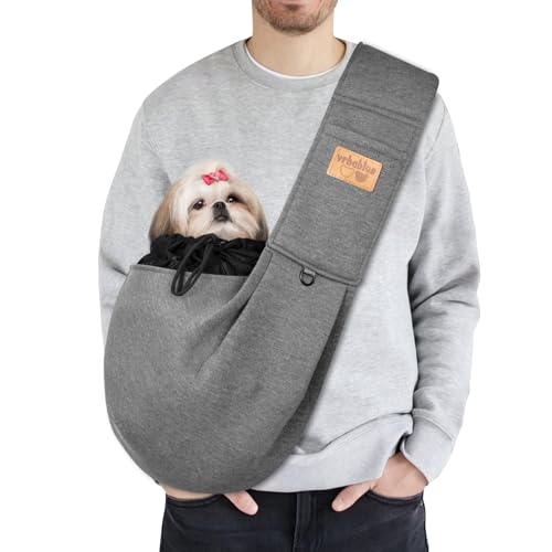 vrbabies Hundetragetasche,Hundetasche für Kleine Hunde und Andere Haustiere 5kg,Hundetragetuchtragetuch Hund Verstellbar Perfekt für Spaziergang,Aktivitäten Im Freien Ausflüge (Dunkelgrau Netz) von vrbabies