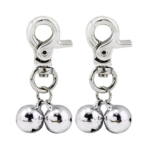 vreplrse 2 Stück kleine Glöckchen für Haustiere, praktisch und tragbar, Kupfer Hundehalsband Charm, Jingle Bells, Silber von vreplrse