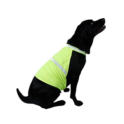 vreplrse Bequem zu tragende und stilvolle reflektierende Hundeweste für jeden Anlass. Fluoreszierende Hundeweste aus Polyester mit hoher Sichtbarkeit, Zitronengelb, L von vreplrse