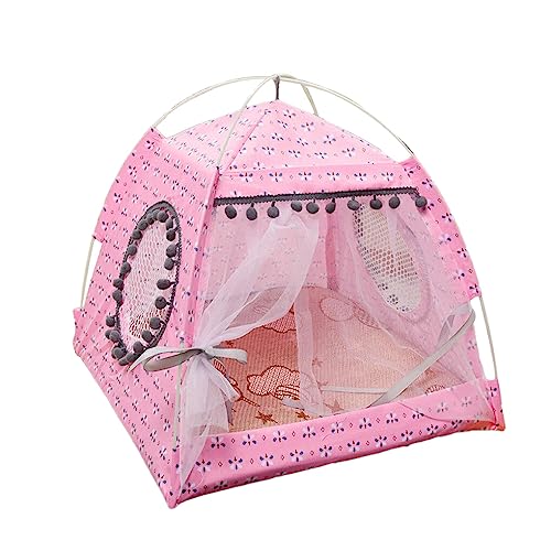 vreplrse Gemütliches Haustier Tipi für Ihren kleinen Fellknäuel – sicheres und gesundes Material, stilvolles Design, kleine Hundehütte aus Stoff, Rosa, XL von vreplrse