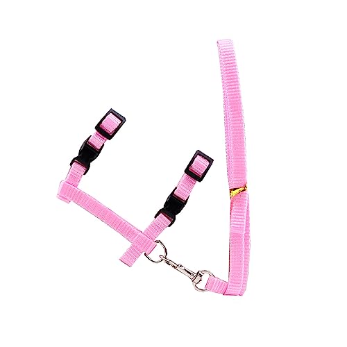 vreplrse Haustier Laufleine, einfarbig, verstellbar, Tierhalsband, Kabelbaum, bequemer Ersatz, ausbruchsicheres Zubehör, Rosa vreplrse Haustier Laufleine, einfarbig, verstellbar, Tierhalsband, Kabelbaum, bequemer Ersatz, ausbruchsicheres Zubehör, Rosa von vreplrse
