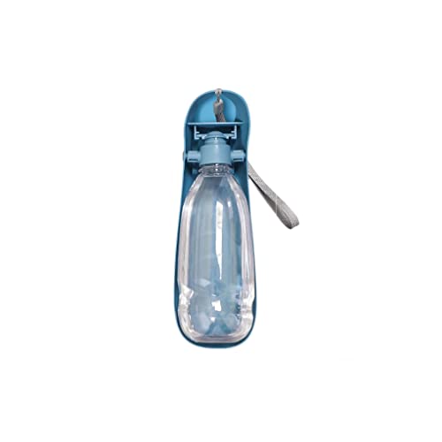 vreplrse Haustier Wasserflasche mit Umhängeband, faltbarer, multifunktionaler Spender, auslaufsicher, begleitender Wasserkocher, Himmelblau von vreplrse