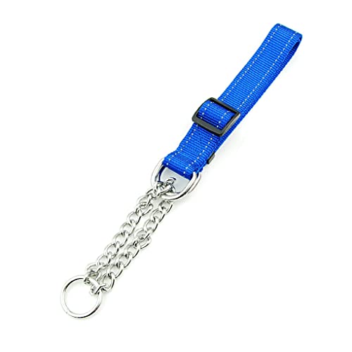 vreplrse Haustierhalsband aus Metall, tragbar, wiederverwendbar, waschbar, strapazierfähig, Outdoor, Wandern, Gehen, Spielen, Haustiere, Abschleppen, Halsband, Reflektierendes Blau von vreplrse