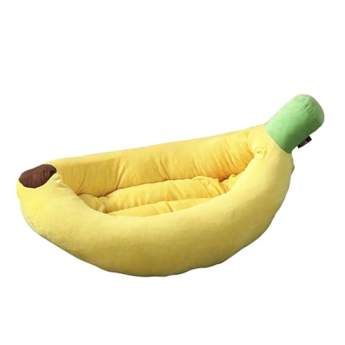 vreplrse Hundebett, Nicht verblassender und Nicht reizender Stoff, Bananenform, Bequeme Schlafunterstützung, Heimtierbedarf, Stoff, Katzenbett, Haustierbett, Gelb, S vreplrse Hundebett, Nicht verblassender und Nicht reizender Stoff, Bananenform, Bequeme Schlafunterstützung, Heimtierbedarf, Stoff, Katzenbett, Haustierbett, Gelb, S von vreplrse