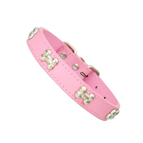 vreplrse Hundehalsband für geliebtes Haustier, stilvolle verstellbare Schnallen, langlebiges PU Hundehalsband in Knochenform, Hundehalsband für Hunde, Rosa, S vreplrse Hundehalsband für geliebtes Haustier, stilvolle verstellbare Schnallen, langlebiges PU Hundehalsband in Knochenform, Hundehalsband für Hunde, Rosa, S von vreplrse