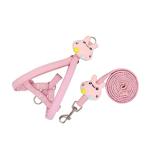 vreplrse Leinen Geschirr Hund Einstellbare Tier Seil Traktion Lebendige Interessante Brust Set Teddy Kabel Langlebige Haustier Versorgung, Rosa, S von vreplrse