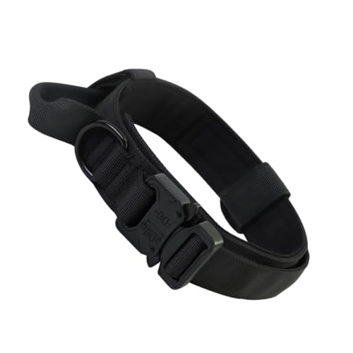 vreplrse Nylon Hundehalsband, Leine, reißfest, geruchlos, breite Anwendung, einfach zu tragen, verstellbar, taktisches Gehen mit dem Hund, bequem, Schwarz, XL vreplrse Nylon Hundehalsband, Leine, reißfest, geruchlos, breite Anwendung, einfach zu tragen, verstellbar, taktisches Gehen mit dem Hund, bequem, Schwarz, XL von vreplrse