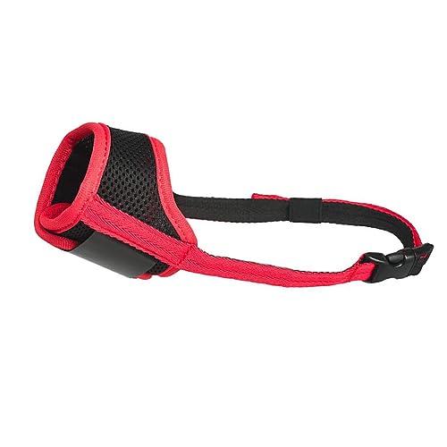 vreplrse Nylon Hundemaske gegen Bellen – selbstverstellbar und atmungsaktiv und professionell. Anti Biss Masken sind angenehm zu tragen, Rot, L von vreplrse