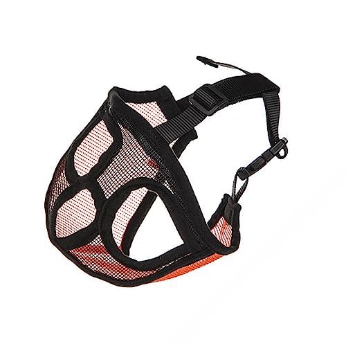 vreplrse Pet Anti Beißmaulkorb Outdoor Wandern Reisen Tier Verstellbarer Mundschutz Atmungsaktiver Netzschutz Haustierbedarf, Orange, L von vreplrse