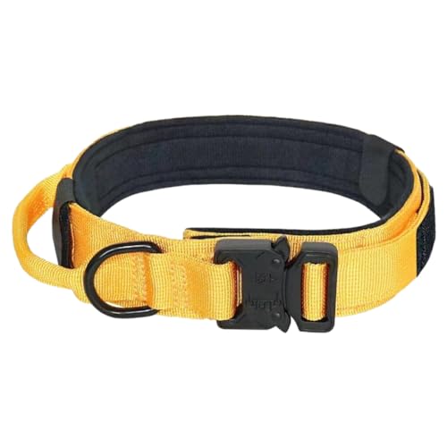 vreplrse Stilvolles Hundehalsband mit verstellbaren Schnallen, angenehm zu tragen für mittelgroße und große Hunde, leicht zu reinigen, Nylon Befestigung, langlebig, Gelb Schwarz, M vreplrse Stilvolles Hundehalsband mit verstellbaren Schnallen, angenehm zu tragen für mittelgroße und große Hunde, leicht zu reinigen, Nylon Befestigung, langlebig, Gelb Schwarz, M von vreplrse