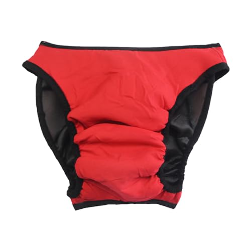 vreplrse Waschbare Shorts für Hündinnen, atmungsaktiv und bequem, saugfähiges Netzfutter, super saugfähiges Netzfutter, Xiqing Rot, L von vreplrse