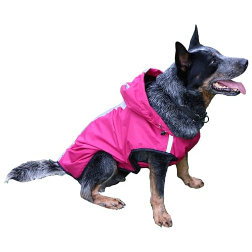 vreplrse Wasserdichter Hunderegenmantel, stilvoller und trockener Premium Hundeponcho aus Polyester mit Verstellbarer Kapuze für kleine, mittelgroße und große Hunde, Rosenrot, L vreplrse Wasserdichter Hunderegenmantel, stilvoller und trockener Premium Hundeponcho aus Polyester mit Verstellbarer Kapuze für kleine, mittelgroße und große Hunde, Rosenrot, L von vreplrse