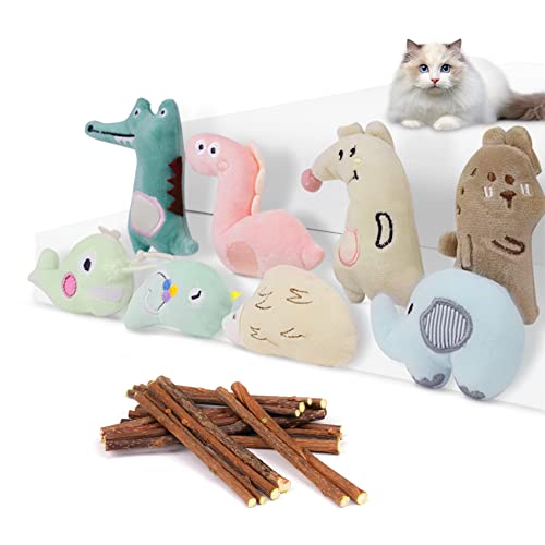 vsshe Katzenminze Spielzeug, 8 Stück Katzenminze Kissen Mit 20 Stück Matatabi Stick Katze Katzenminze Weiches Plüsch Spielzeug Katze Katzenspielzeug Set aus Katzenkissen Interaktives Kauspielzeug vsshe Katzenminze Spielzeug, 8 Stück Katzenminze Kissen Mit 20 Stück Matatabi Stick Katze Katzenminze Weiches Plüsch Spielzeug Katze Katzenspielzeug Set aus Katzenkissen Interaktives Kauspielzeug von vsshe