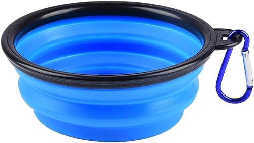 Faltbarer Reisenapf für Hunde und Katzen, wasserdicht, langlebig, leicht zu tragen (Blau) von vutizal
