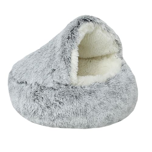 Flauschig Katzendecke, Katzenbett Höhle mit Kapuze, Gemütlich Bett für Katzenkätzchen, Plüschflauschige Kapuze Beruhigende Katzenbetthöhle Washbar KuscheIn Hundebett Hundehaus Weiche Bequeme (65 cm) von waabose