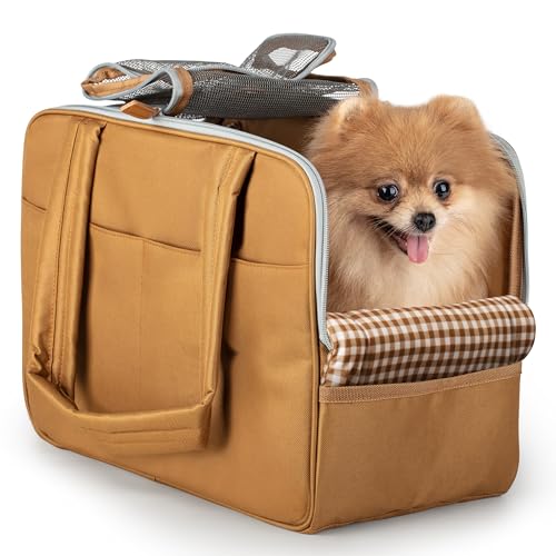 Hundetragetasche für kleine Hunde – Baumwolle gepolsterte Innenseite, mehrere Taschen, atmungsaktives Mesh & bequemer Gurt – strapazierfähige Polyester-Reisetasche, leichte Katzentrage – vielseitige Hundetragetasche für kleine Hunde – Baumwolle gepolsterte Innenseite, mehrere Taschen, atmungsaktives Mesh & bequemer Gurt – strapazierfähige Polyester-Reisetasche, leichte Katzentrage – vielseitige von wagfur