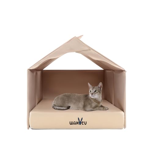 wakytu Haustierbett, Hundebett, Katzenbett, multifunktionales Haustierhaus (Khaki) von wakytu