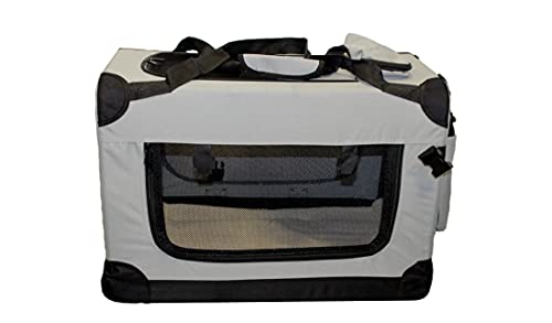 walexo Faltbare Hundebox Hundetransportbox Katzentransportbox Katzenbox (GRAU, XL) von walexo