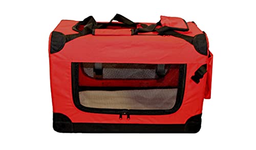 walexo Faltbare Hundebox Hundetransportbox Katzentransportbox Katzenbox (ROT, S) von walexo