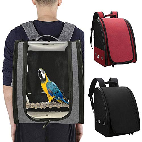 wangza Vogel Transporttasche Papagei Rucksack wasserdichte Leinwand Bird Carrier Backpack Tragbar Vogelträger mit Schiebefach Sitzstange Vogelkäfig Rucksack von wangza