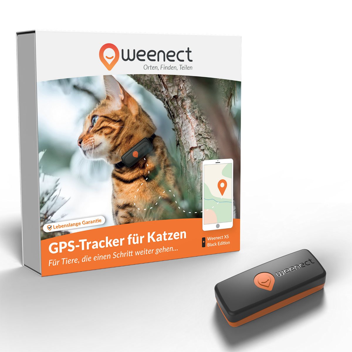 Weenect XS GPS Tracker für Katzen Schwarz von weenect