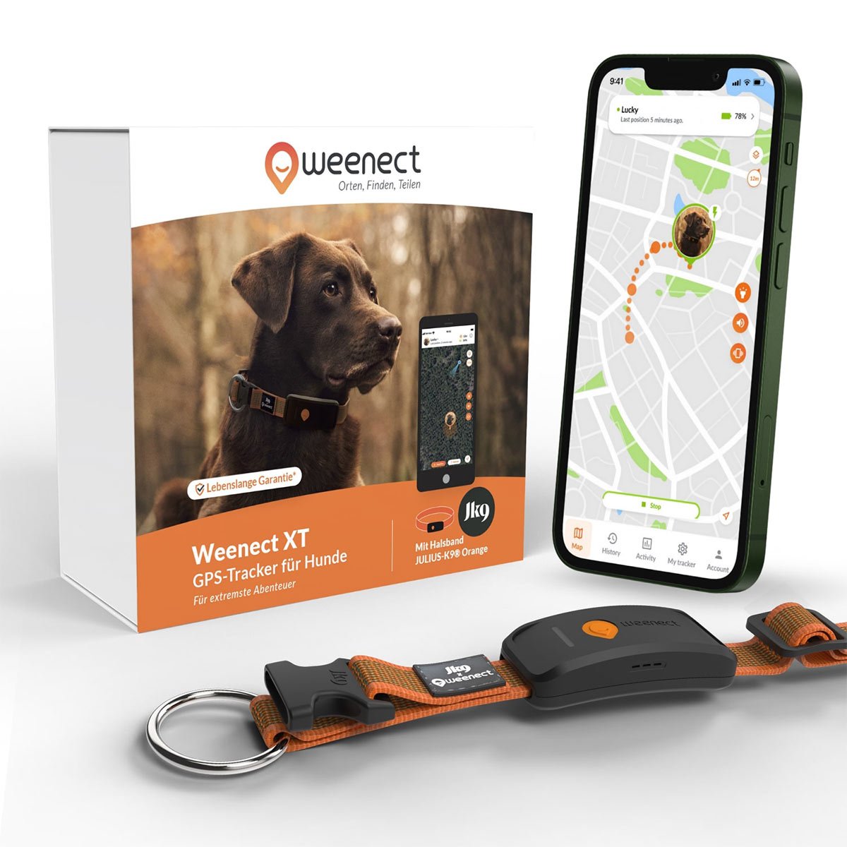 Weenect XT GPS Tracker für Hunde ab 6 kg orange Weenect XT GPS Tracker für Hunde ab 6 kg orange von weenect