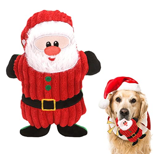 Quietschspielzeug für kleine Hunde - Hundespielzeug in Weihnachtsmannform - Weiches Hundespielzeug, süße gefüllte Plüsch-Früchte-Snacks, Hunde-Beißspielzeug, interaktives Hundespielzeug, süßes Weiting von weiting