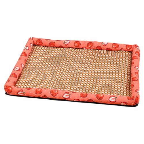 weiting Haustier Kühlmatte - Kühlmatte Für Katzen | Hitzebeständige Rattan Quadratische Schlafplatz 50x40 cm Waschbar Für Reisen Camping Auto Heißes Klima von weiting
