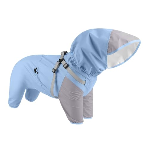 weiting Hunderegenmantel | Welpen Regenponcho Mit Kapuze Und Anpassbarer Passform,Reflektierende Verstellbare Regenbekleidung Mit Kapuze Für Hunde In Größen M Bis XL Sowie Welpen Für Regenspaziergänge von weiting