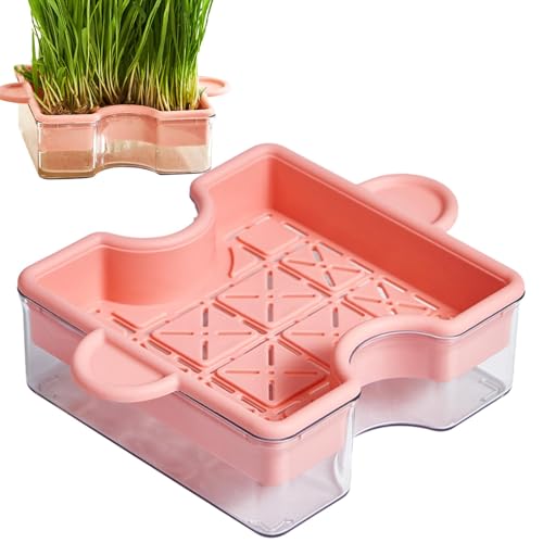weiting Hydrokultur-Katzengras-Pflanzgefäß,Katzengras-Pflanzgefäß | Puzzle-Design, doppelschichtige Katzengrasbox | Soilless Hydroponics Multifunktionaler Pflanzkasten, Katzengras-Tablett für die weiting Hydrokultur-Katzengras-Pflanzgefäß,Katzengras-Pflanzgefäß | Puzzle-Design, doppelschichtige Katzengrasbox | Soilless Hydroponics Multifunktionaler Pflanzkasten, Katzengras-Tablett für die von weiting