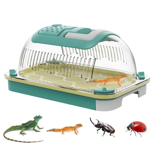 weiting Reptilienhalterbox, Reptiliengehäuse - Tragbares belüftetes Reptiliengehäuse,Weastresistente Chamäleons Keeper mit Griff für Gecko, bärtiger Drache von weiting
