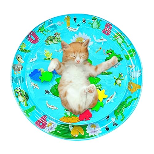 weiting Water Sensory Play Mat Cat Sensory Water Playmat Katzen, Verdickte Wasserspielmatte Katze, Aquarium Themen Tummys Time Wassermatte Für Baby Und Haustiere von weiting