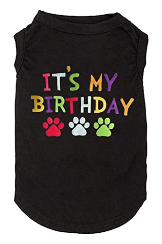 Hund Geburtstagsgeschenk Kleidung Junge Mädchen Geburtstag Shirt für kleine große Hunde Geburtstag Weste für Hunde Welpen Kleidung (1, 2, X-Large, Schwarz02) von weokwock